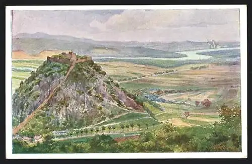 Künstler-AK Hainburg, Blick auf die Donau