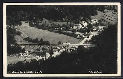 AK Neubruck bei Scheibbs, Allingerhaus von einen Berg aus