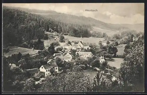 AK Hassbach, Totalansicht von einen Berg aus