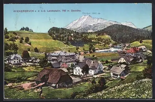 AK Wienerbruck a. d. n.-ö. Landesbahn, Teilansicht mit Ötscher