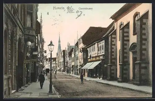 AK Hameln, Osterstrasse mit Geschäften