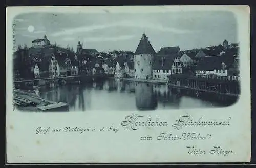 AK Vaihingen a. d. Enz, Panoramablick auf den Ort