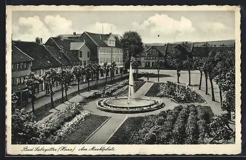 AK Bad Salzgitter /Harz, Am Marktplatz aus der Vogelschau