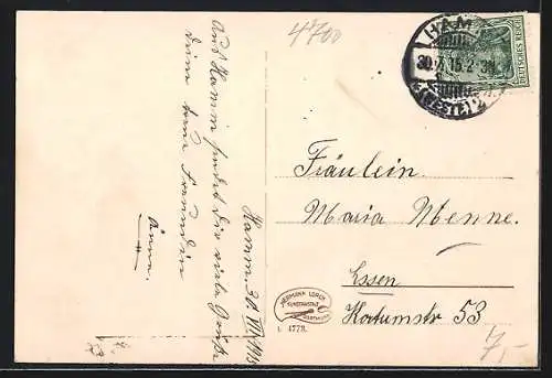 AK Hamm /Westf., Neue Partie am Kriegerdenkmal