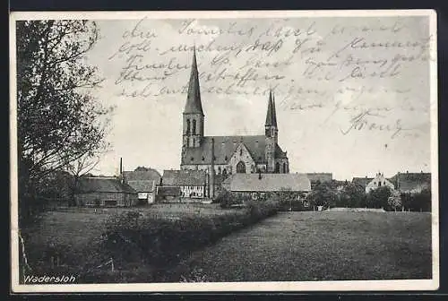 AK Wadersloh, Ortspartie mit Kirche