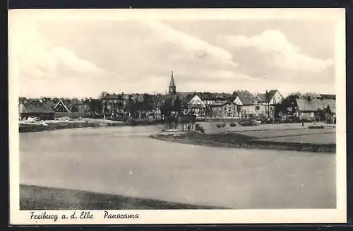 AK Freiburg a. d. Elbe, Panorama