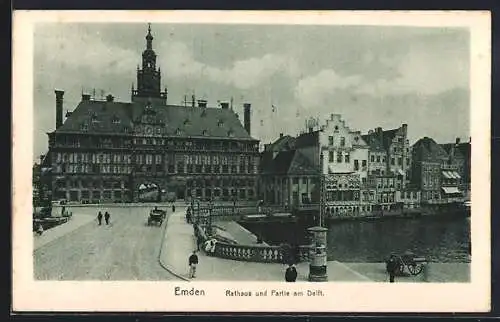 AK Emden, Rathaus und Partie am Delft