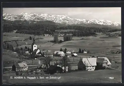 AK St. Marein b. Neumarkt, Ortspartie mit Zirbitzkogel