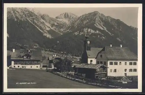 AK St. Rupert am Kulm, Ortspartie mit Bergen