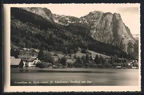 AK Grundlsee, Gasthof am See mit Backenstein