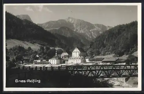 AK Gross-Reifling /Stmk., Ortsansicht mit Brücke