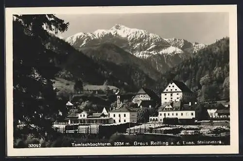 AK Gross Reifling a. d. Enns, Ortspartie mit Tamischbachturm