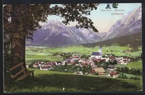 AK Gröbming /Obersteir. Ennstal, Teilansicht mit Kirche