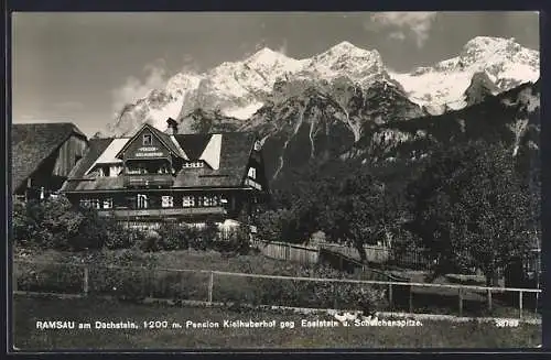 AK Ramsau am Dachstein, Pension Kielhuberhof gegen Eselstein und Scheichenspitze