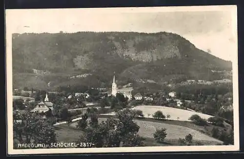 AK Radegund, Ortspartie mit Schöckel