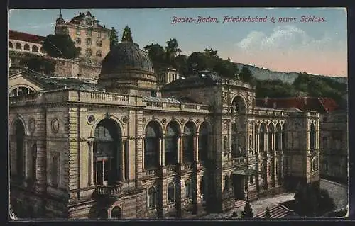 AK Baden-Baden, Friedrichsbad und neues Schloss