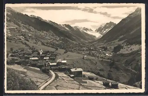 AK Ferden in Lötschen, Panorama mit dem Langgletscher