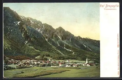 AK Vicosoprano /Val Bregaglia, Ortsansicht mit Berglandschaft