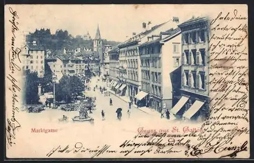 AK St. Gallen, Blick auf die Marktgasse