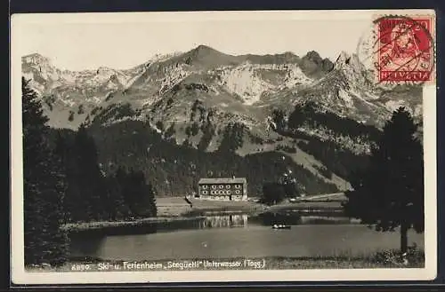 AK Unterwasser /Togg., Hotel Ski- und Ferienheim Seegüetli mit Bergpanorama