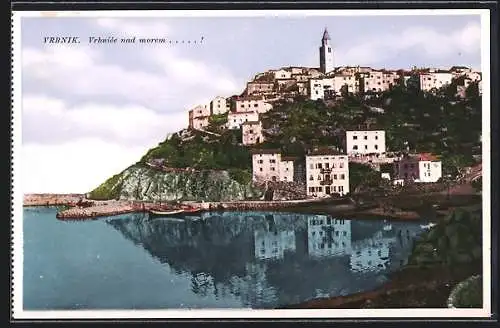 AK Vrbnik, Vrbnice nad moren, Teilansicht mit Blick zum Kirchturm