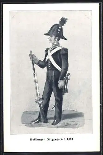 AK Weilburg, Bürgergardist in Uniform 1813