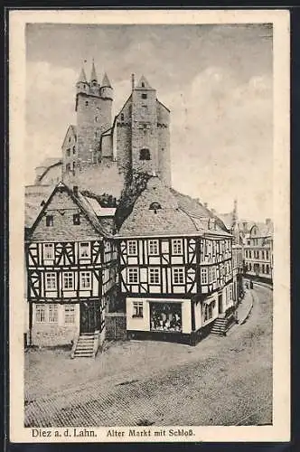 AK Diez a. d. Lahn, Alter Markt mit Schloss