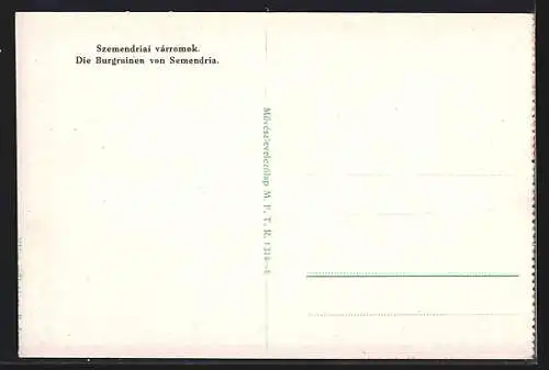 Künstler-AK Semendria, Die Burgruinen