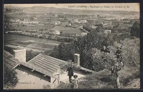 AK Saint-Chamas, Panorama et Viaduc du Chemin de fer