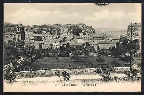 AK Saint-Chamas, Vue générale du village et paysage environnant