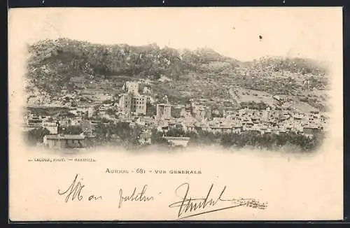 AK Auriol, Vue générale du village et des collines environnantes