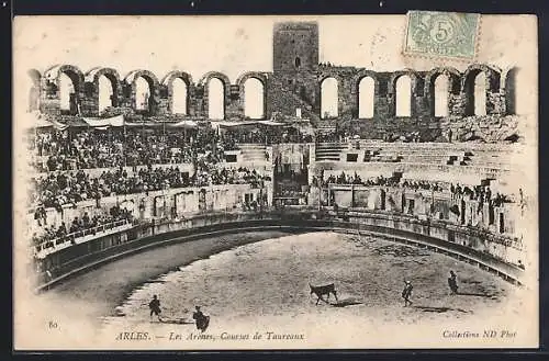 AK Arles, Les Arènes, Courses de Taureaux