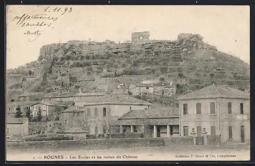 AK Rognes, Les Écoles et les ruines du Château