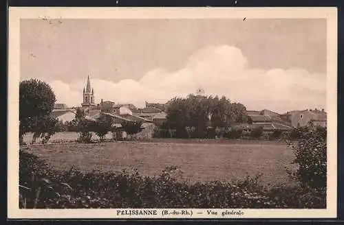 AK Pélissanne, Vue générale du village et de l`église