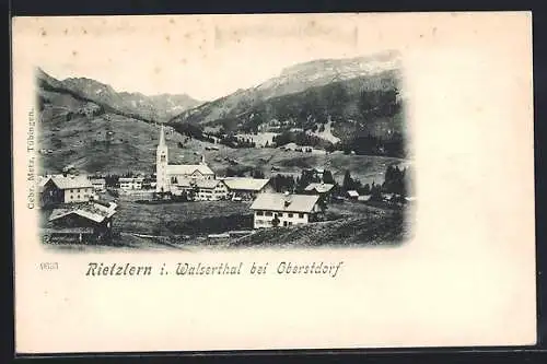 AK Riezlern im Walsertal, Ortspartie mit Kirche