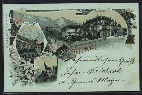 Lithographie Innsbruck, Schloss Weiherburg, Stadtsäle