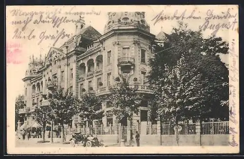 AK Wien-Schönbrunn, Hopfner`s Park-Hotel von der Strasse gesehen