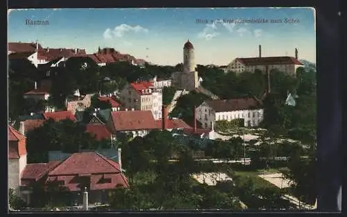 AK Bautzen, Blick von der Kronprinzenbrücke nach Süden