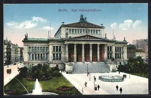 AK Berlin, Blick auf Kgl. Schauspielhaus am Gendarmenmarkt