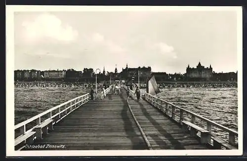 AK Zinnowitz, Ortspanorama von der Seebrücke aus