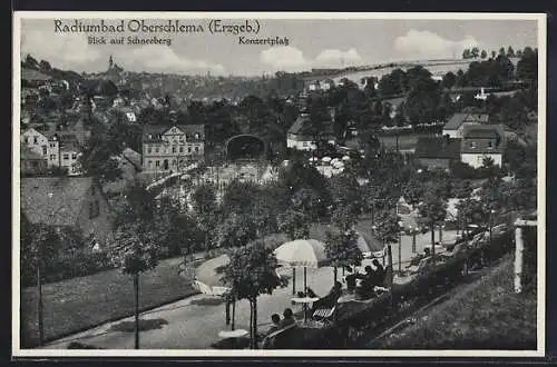 AK Oberschlema, Blick auf den Schneeberg, der Konzertplatz