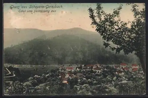 AK Scheuern-Gernsbach, Totalansicht vom Fechtenberg aus