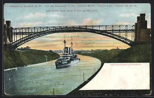 AK Levensau, Hochbrücke, Kaiser Wilhelm Kanal