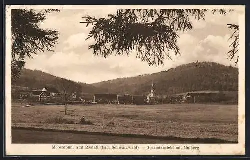 AK Moosbronn /Bad. Schwarzwald, Rastatt, Gesamtansicht mit Malberg