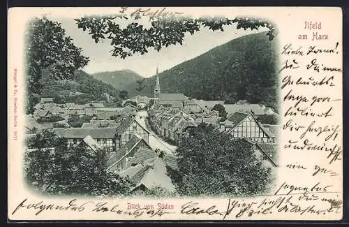 AK Ilfeld / Harz, Panoramablick von Süden gesehen