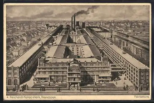 AK Hamburg-Wandsbek, Reichardt-Kakao-Werk, Fabrik