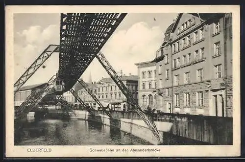 AK Elberfeld, Schwebebahn an der Alexanderbrücke