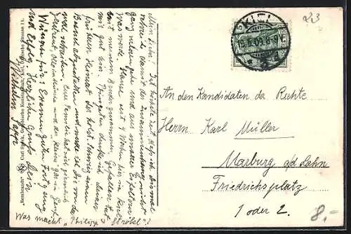 AK Geschwader passiert den Leuchtturm bei Friedrichsort, dt. Kriegsschiffe vor dem Leuchtturm