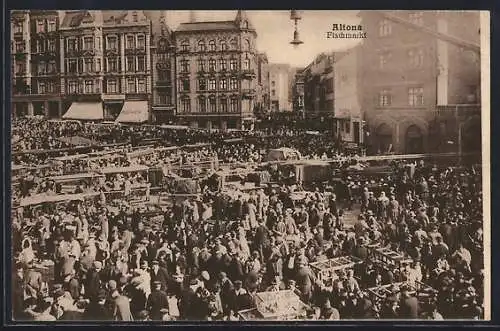 AK Hamburg-Altona, Grosser Andrang auf dem Fischmarkt