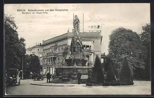 AK Berlin-Tiergarten, Rolandbrunnen auf dem Kemperplatz, Abschluss der Sieges-Allee